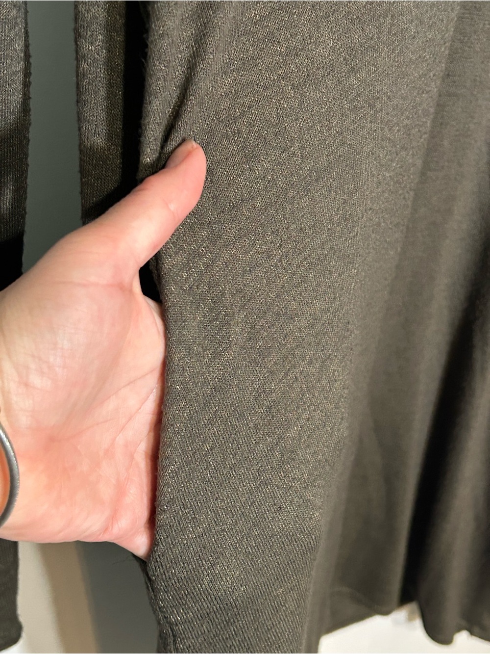 Aritzia x Wilfred Free Gail V-Neck Tunic Dress Charcoal Grey/Olive XXS - Picture 3 of 10